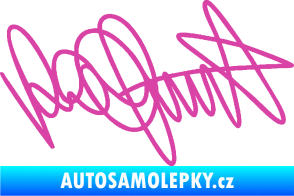 Samolepka Valentino Rossi podpis růžová