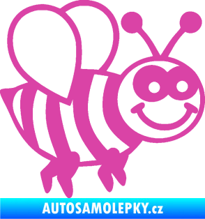 Samolepka Včela 003 pravá happy růžová