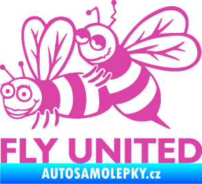 Samolepka Veselé vosy fly united levá růžová