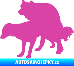 Samolepka Veselí pejsci levá růžová