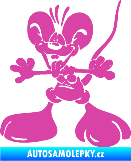 Samolepka Veselý myšák levá růžová