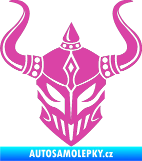 Samolepka Vikingská helma růžová