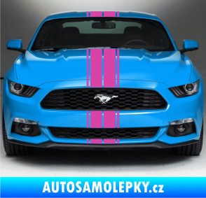 Samolepka Viper pruhy dvojité 1,5 cm + 9 cm + 9 cm + 1,5 cm růžová