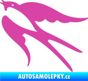 Samolepka Vlaštovka 003 levá růžová