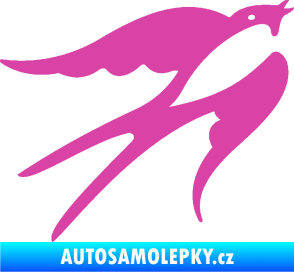 Samolepka Vlaštovka 003 pravá růžová