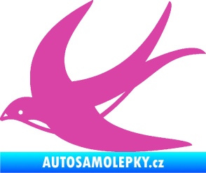 Samolepka Vlaštovka 004 levá růžová