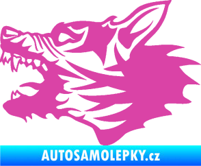 Samolepka Vlk 003 levá růžová