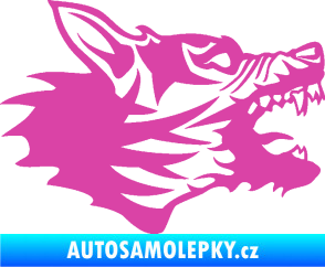 Samolepka Vlk 003 pravá růžová