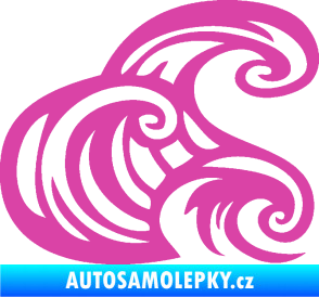 Samolepka Vlny 004 pravá moře růžová