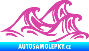 Samolepka Vlny 005 pravá moře růžová