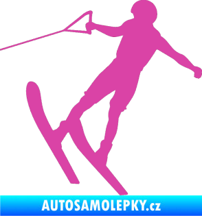 Samolepka Vodní lyže 001 levá růžová