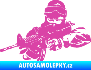 Samolepka Voják 009 levá růžová