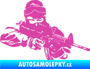 Samolepka Voják 009 pravá růžová