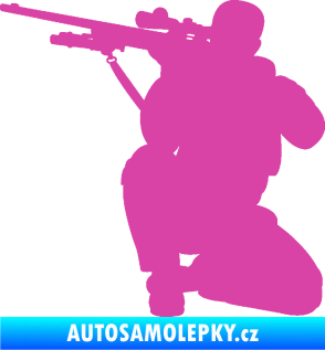 Samolepka Voják 010 levá sniper růžová