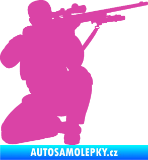 Samolepka Voják 010 pravá sniper růžová