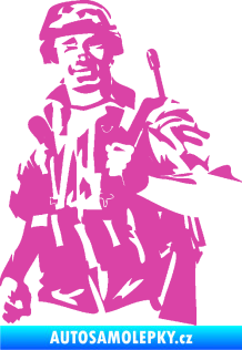 Samolepka Voják 014 levá růžová