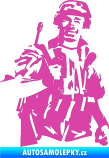 Samolepka Voják 014 pravá růžová