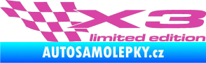 Samolepka X3 limited edition levá růžová