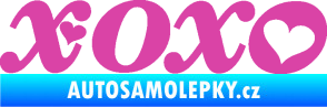 Samolepka XOXO nápis se srdíčkem růžová