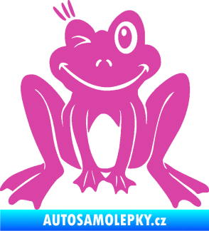 Samolepka Žába 010 levá mrkající růžová