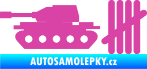 Samolepka Zářezy 008 tank růžová
