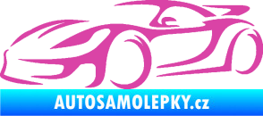 Samolepka Závodní auto 002 levá růžová