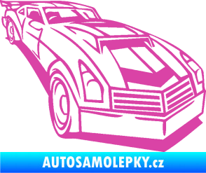 Samolepka Závodní auto 003 pravá růžová