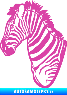Samolepka Zebra 001 levá hlava růžová