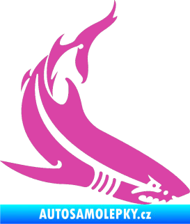 Samolepka Žralok 005 pravá růžová