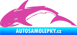 Samolepka Žralok 007 levá růžová