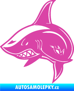Samolepka Žralok 013 levá růžová