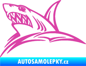 Samolepka Žralok 020 levá v moři růžová