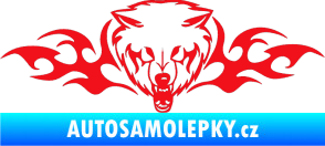 Samolepka Animal flames 038 pravá vlk červená