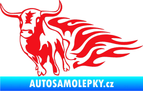 Samolepka Animal flames 057 levá býk červená