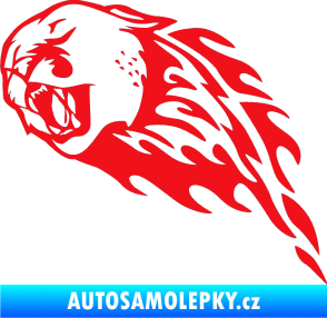 Samolepka Animal flames 083 levá puma červená