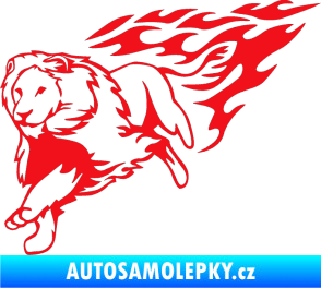 Samolepka Animal flames 087 levá lev červená