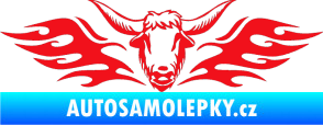 Samolepka Animal flames 098 levá býk červená