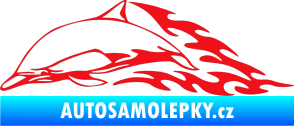 Samolepka Animal flames 099 levá delfín červená