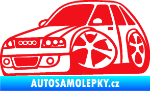 Samolepka Audi A4 karikatura levá červená