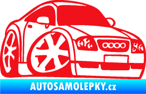 Samolepka Audi TT karikatura pravá červená