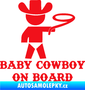 Samolepka Baby cowboy on board pravá červená