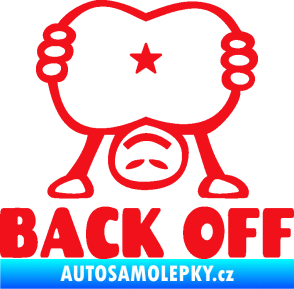 Samolepka Back off panáček červená