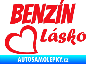 Samolepka Benzín Lásko červená