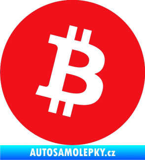 Samolepka Bitcoin 001 červená