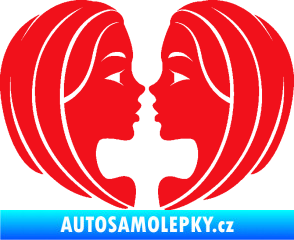 Samolepka Blíženci 002  červená