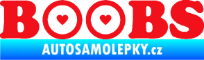 Samolepka Boobs nápis se srdíčky červená