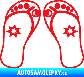 Samolepka Botičky 001 plážové žabky červená