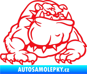 Samolepka Buldog 001 pravá pes červená