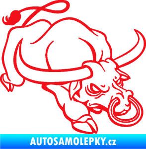 Samolepka Býk 014 pravá rozzuřený červená