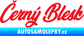 Samolepka Černý blesk nápis červená